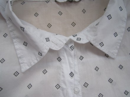 Качественная  тонкая  хлопковая  рубашка, р.42, C&A.
Цвет-белый с черным.
. . фото 6