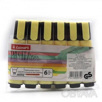  Текстовиделітелі пастель. "Luxor" "Textliter" 1-4,5mm жовтий. PVC Складська пос. . фото 1