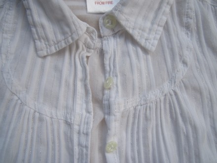 Белая с серебристой нитью блузка, рубашка в школу на 6-8 лет, M&Co Kids.
Ле. . фото 6