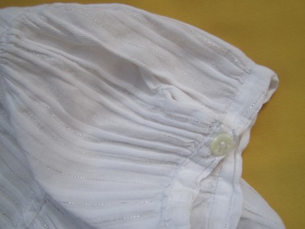 Белая с серебристой нитью блузка, рубашка в школу на 6-8 лет, M&Co Kids.
Ле. . фото 7