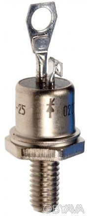 Тиристор низкочастотный штыревого исполнения Т122-25.
Предназначен для работы в . . фото 1