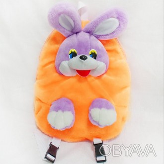 Дитячий рюкзак для малюків Заєць оранжево-бузкового кольору від виробника Золушк. . фото 1