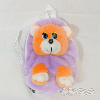 Дитячий рюкзак для малюків Ведмідь бузково-оранжевого кольору від виробника Золу. . фото 1