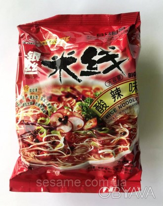 Рисова локшина Hezhong Rice Noodle Flavor кисло-гостра 115 г (54). . фото 1