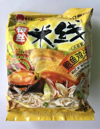 Рисова Локшина Hezhong Rice Noodle Flavor зі смаком курки і молюсків Абалон 105г (Китай). Харків. фото 1