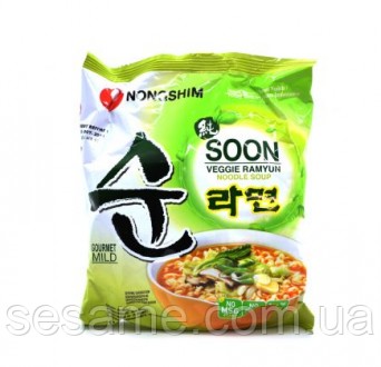 Корейская лапша NongShim Soon Veggie Ramyun быстрого приготовления 112g. Харьков. фото 1