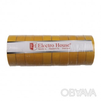 Желтая изолента 50 м EH-AHT-1838 Electro House выполнена из поливинилхлорида выс. . фото 1