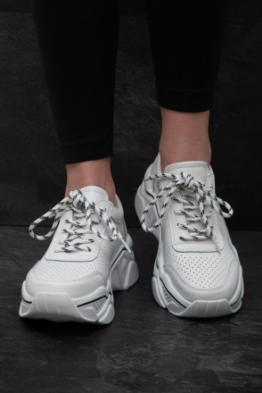 Женские кроссовки белые Yam 2982 Кроссовки женские выполнены из натуральной кожи. . фото 9
