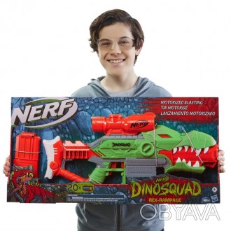 
Бластер Hasbro NERF DinoSquad Rex-Rampage Нерф Диносквайд Динозавр Рекс Рэмпейд. . фото 1