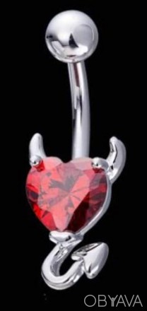 
Серьга пирсинг в пупок сердечко с красным кристаллом
Длина 40 мм, ширина 10 мм.. . фото 1