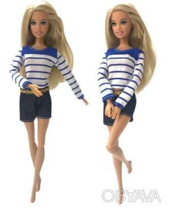 Кукольный костюм шорты и кофта для куклы Барби, шарнирной куклы
Менять одежду нр. . фото 1