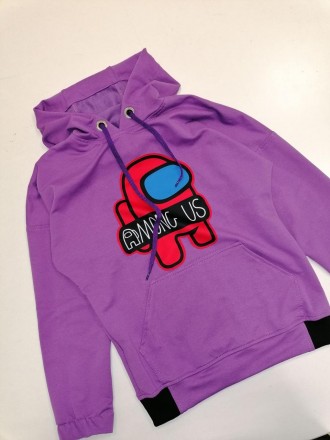 Худі молодіжне з капюшоном SmileTime Gamer Амонг Ас, бузкове 134. Запорожье. фото 1 Худі молодіжне з капюшоном SmileTime Gamer Амонг Ас, бузкове 134. Запорожье. фото 1