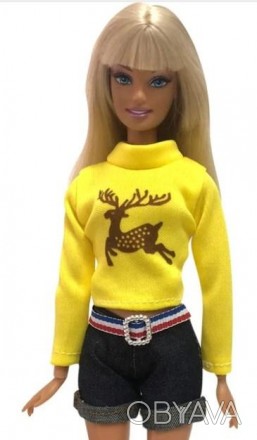 Ляльковий костюм шорти і светр для ляльки Барбі, шарнірної ляльки
Міняти одяг по. . фото 1