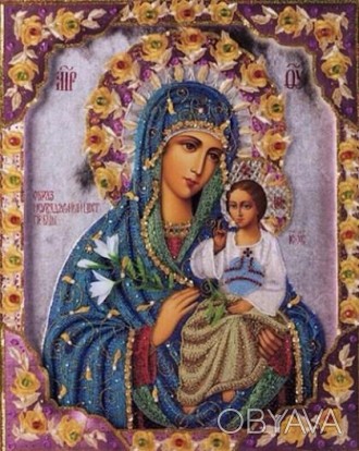 Алмазная вышивка, рисунок - Икона Божией Матери, зеркальные стразы
Размер холста. . фото 1