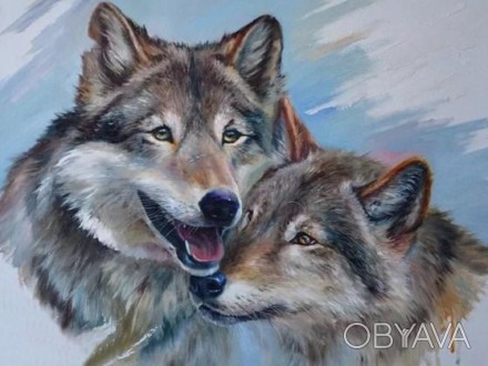 Алмазна вишивка, малюнок — закохані вовки.
Розмір полотна 40х30 см, малюнка 35х2. . фото 1