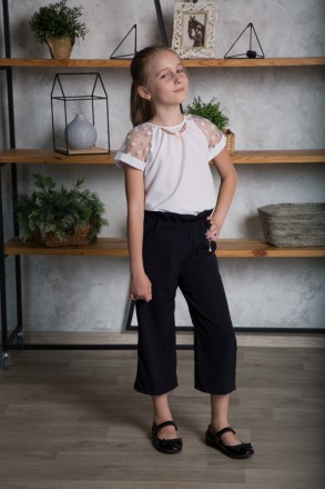 Штани Кюлоти для дівчинки р.128,134,140,146,152 SmileTime Culottes, сині (ШКОЛА). Запорожье. фото 1 Штани Кюлоти для дівчинки р.128,134,140,146,152 SmileTime Culottes, сині (ШКОЛА). Запорожье. фото 1