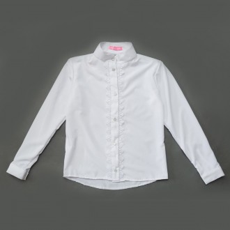 Сорочка SmileTime для дівчинки з довгим рукавом Soft, біла
Сорочка - блузка для . . фото 3