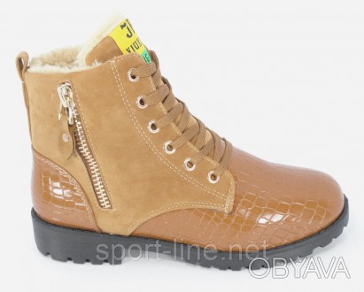 Жіночі зимові черевики. Матеріал виробу - штучна шкіра, колір в точності як на ф. . фото 1