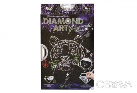 Набір Алмазна картина Diamond Art 09 Тигр з трояндою Danko Toys DAR-01-09
 
Коже. . фото 1