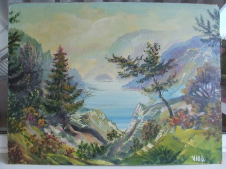 Закарпатская школа Чувалов Ю. кар. м. раз. 60 х 80 см. 2000 гг. Озеро в горах. Ужгород. фото 1 Закарпатская школа Чувалов Ю. кар. м. раз. 60 х 80 см. 2000 гг. Озеро в горах. Ужгород. фото 1