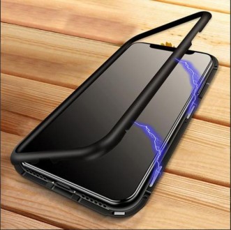 Magnetic case (магнитный чехол) для Huawei P40 со стеклянной задней крышкой - аб. . фото 3