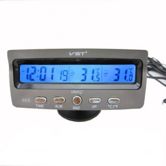 Автомобильные часы VST 7045 с внутренним и внешним датчиком температуры.
 
Харак. . фото 2