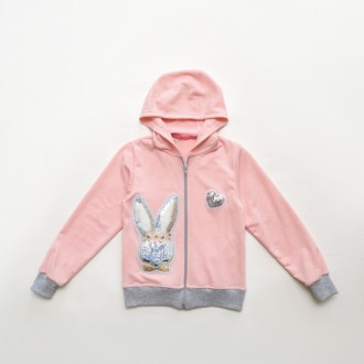 Кофта для дівчинки, з капюшоном на блискавці SmileTime Shiny Bunny, рожева 116. Запорожье. фото 1 Кофта для дівчинки, з капюшоном на блискавці SmileTime Shiny Bunny, рожева 116. Запорожье. фото 1