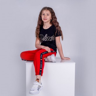 Джоггеры, штани для дівчинки Лайк Likee SmileTime, червоні 146. Запорожье. фото 1 Джоггеры, штани для дівчинки Лайк Likee SmileTime, червоні 146. Запорожье. фото 1