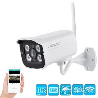 WiFi вулична камера 2Мп FullHD 1080p USAFEQLO 504W, h.265, SD 128Гб, ІК 25м, And. . фото 1