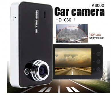 Видеорегистратор автомобильный DVR K6000 Full HD 1080p компактный регистратор: д. . фото 3