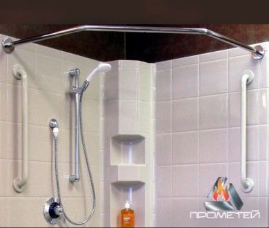 
Двокутовий радіусний карниз нестандартної форми з нержавійки в ванну для душово. . фото 2