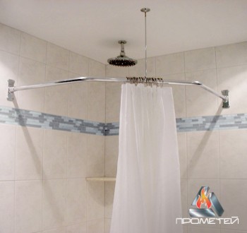 
Двокутовий радіусний карниз нестандартної форми з нержавійки в ванну для душово. . фото 3