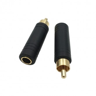 Аудіо перехідник Jack 6.3 мм 3 pin - RCA для мікрофона, навушників позолочений високої якості Protech J63. Кропивницький. фото 1 Аудіо перехідник Jack 6.3 мм 3 pin - RCA для мікрофона, навушників позолочений високої якості Protech J63. Кропивницький. фото 1
