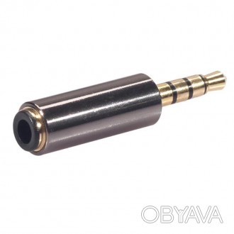 Аудио переходник CTIA - OMTP 3.5 мм 4 pin для гарнитур - наушников Protech A2 – . . фото 1