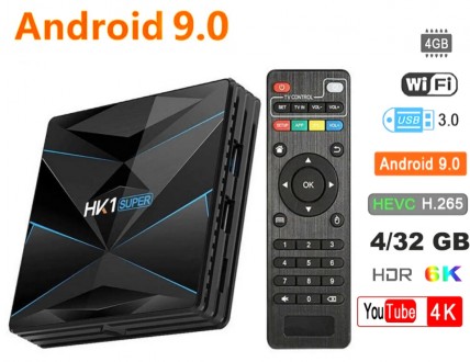 Смарт приставка HK1 Super 4/32GB Android 9.0 Smart TV Box
 Оригинальная Смарт пр. . фото 10
