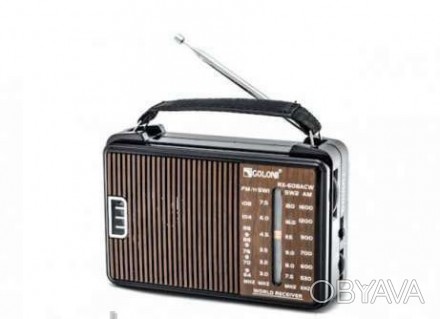 GOLON RX-608 CW Радиоприёмник всеволновой Принимает трансляции радиостанций в FM. . фото 1