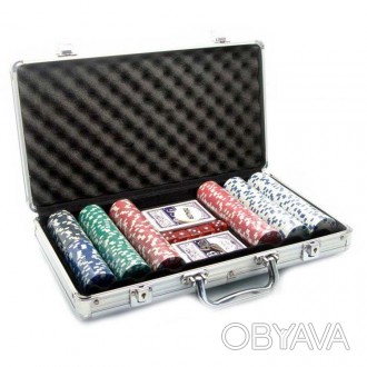 Покерный набор в алюминиевом кейсе на 300 фишек
Размер: 40x23x8 см
Комплектация:. . фото 1
