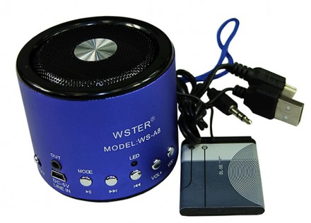 Портативная акустическая система WS-A8 с радио и mp3 Mini Speaker WSTER WS-A8 яв. . фото 5