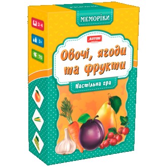 Гра настільна Artos Games Меморіки. Овочі, фрукти, ягоди (GAG10026). Біла Церква. фото 1 Гра настільна Artos Games Меморіки. Овочі, фрукти, ягоди (GAG10026). Біла Церква. фото 1