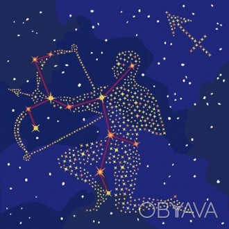 Картина для малювання за номерами Зоряний знак Стрілець з фарбою металік від вир. . фото 1