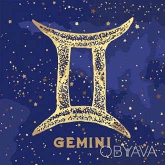 Картина для малювання за номерами Зоряний знак Близнюки з фарбою металік від вир. . фото 1