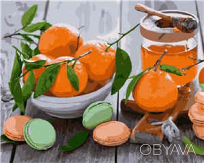 Картина для малювання за номерами Апельсини з макарунами від виробника Стратег Х. . фото 1