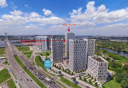 Продается 3х комнатная квартира в ЖК Славутич, 5 дом, 26 этаж, с панорамным видо. . фото 3