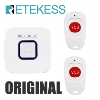 Бездротова система виклику медперсоналу з 2 кнопками RETEKESS TH101-2 до 150 метрів, біла. Кропивницький. фото 1