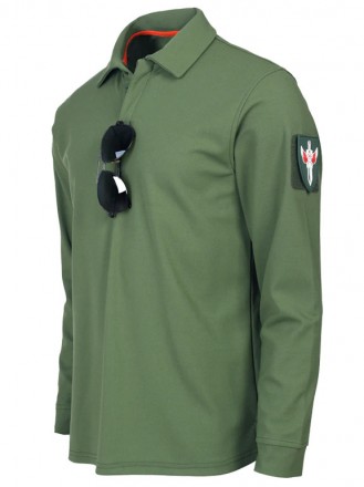 Тактическая футболка поло Outsideca с длинным рукавом (Олива) S Мoдель: Поло; Цв. . фото 4