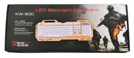 USB проводная компьютерная клавиатура GK-900 KW 900 с подсветкой Black
Отличная . . фото 4