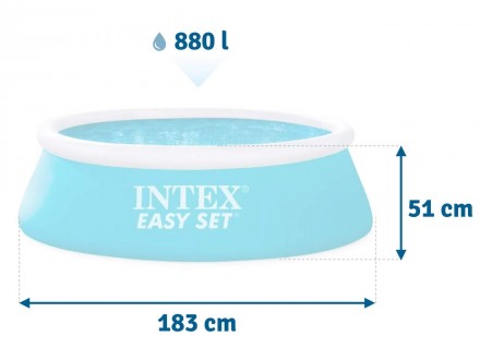 Бассейн серии Intex Easy Set Pool легко и быстро устанавливается без применения . . фото 4
