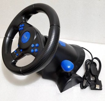 
Игровой Руль Vibration Steering Wheel, педалями газа и тормоза , и установочным. . фото 4