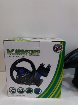 
Игровой Руль Vibration Steering Wheel, педалями газа и тормоза , и установочным. . фото 3