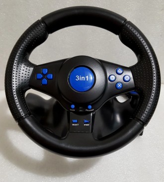 
Игровой Руль Vibration Steering Wheel, педалями газа и тормоза , и установочным. . фото 6